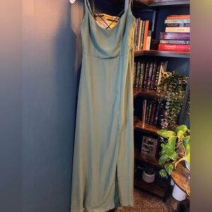 Green bridesmaid dress, size 6, birdy grey.